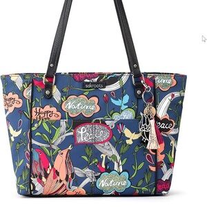 Sakroots Women's Eco-Twill Metro Tote Peace Birds Medium